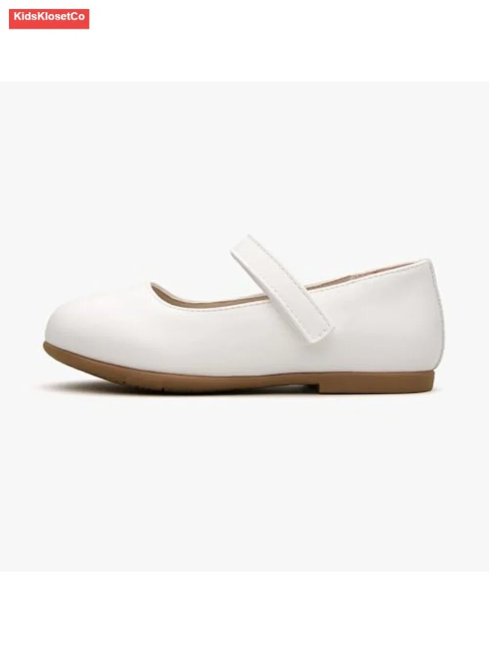 Girls Mary Jane Flats - Hook & Loop Closure, Cushioned Insole, Non-Slip Sole